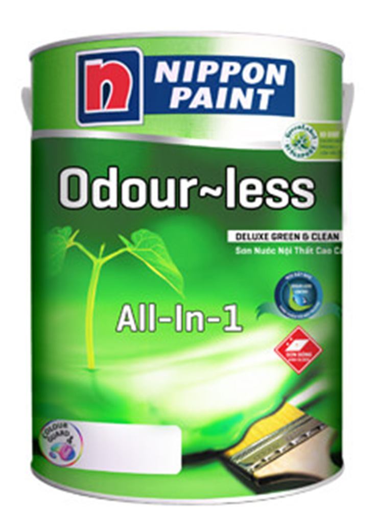 Sơn nội thất Nippon Odour-Less All in1 siêu bóng